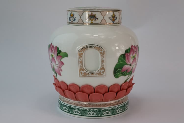 Customized logo size handmade antique ceramic porcelain crem